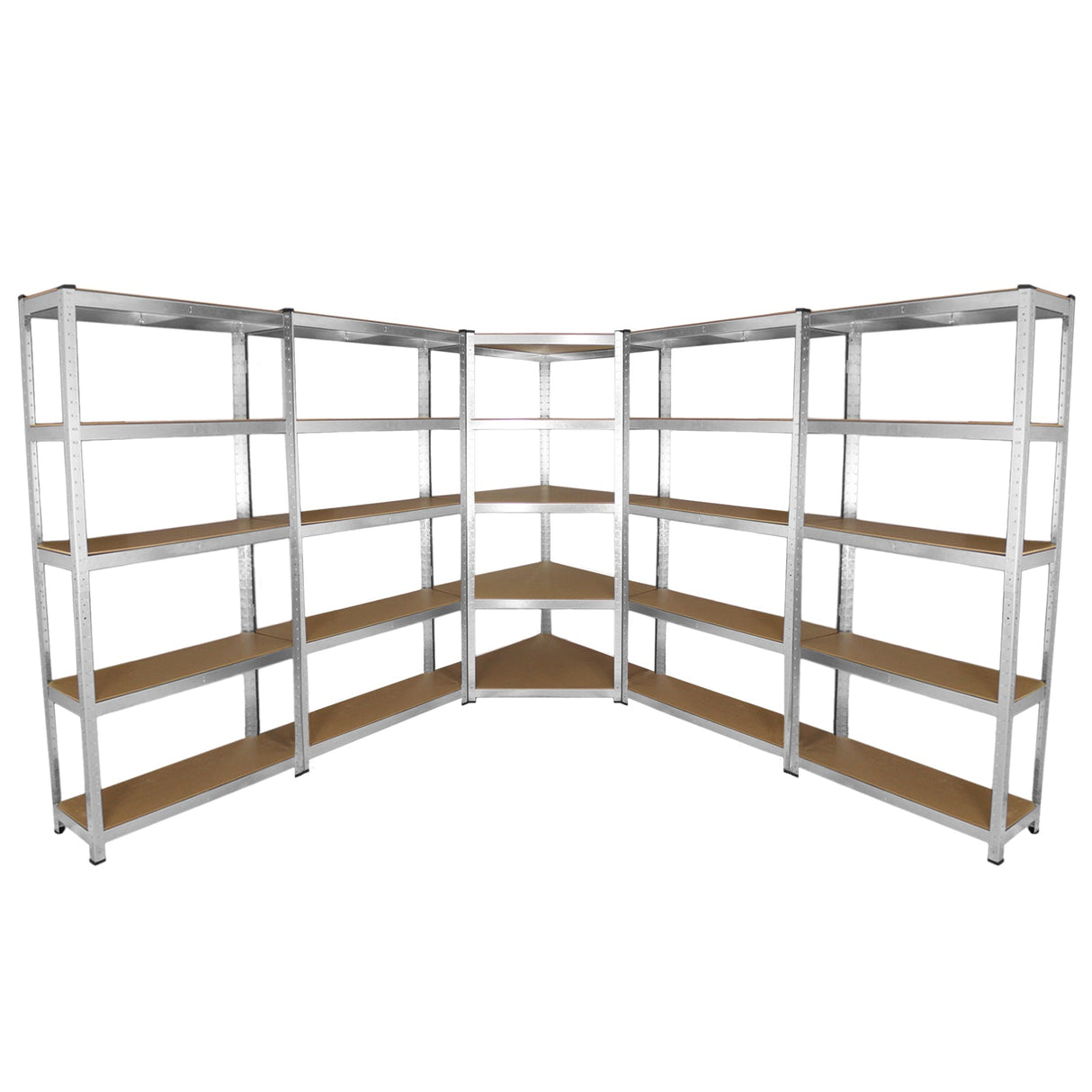 Galwix 90cm Racking Bundle: Corner Shelving and 4 Garage Racking Bays