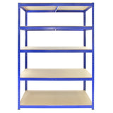 Monster Racking T-Rax Strong Storage Shelves, Blue, 120cm W, 60cm D, Set of 5