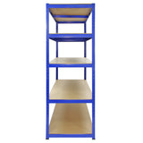 Monster Racking T-Rax Strong Storage Shelves, Blue, 120cm W, 60cm D, Set of 5