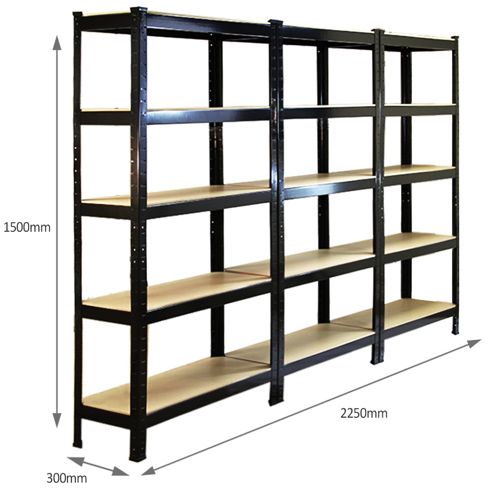 Monster Rack Storage Monster Racking T-Rax Heavy Duty Shelving Units, Black, 75cm W, 30cm D