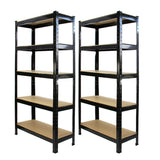 Monster Racking T-Rax Heavy Duty Shelving Units, Black, 75cm W, 30cm D, Set of 2