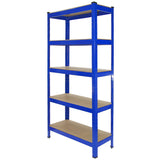 Racking Storage Shelving Heavy Duty Garage 5 Tier 75cm Steel Shelves Warehouse[Blue,8]