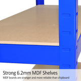 Racking Storage Shelving Heavy Duty Garage 5 Tier 75cm Steel Shelves Warehouse[Blue,8]