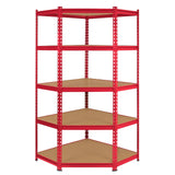 Monster Racking Z-Rax Corner Storage Shelf Unit, Red, 90cm Wide