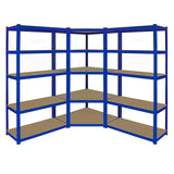 Monster Racking T-Rax Corner Shelving Unit & 2 x 90cm Garage Storage Bays, Blue