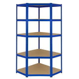 Monster Racking T-Rax Corner Shelving Unit & 2 x 90cm Garage Storage Bays, Blue