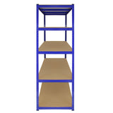 Monster Racking T-Rax 5 x Extra Wide Storage Shelves, Blue, 160cm W, 60cm D