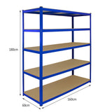 Monster Racking T-Rax Extra Wide Storage Shelves, Blue, 160cm W, 60cm D