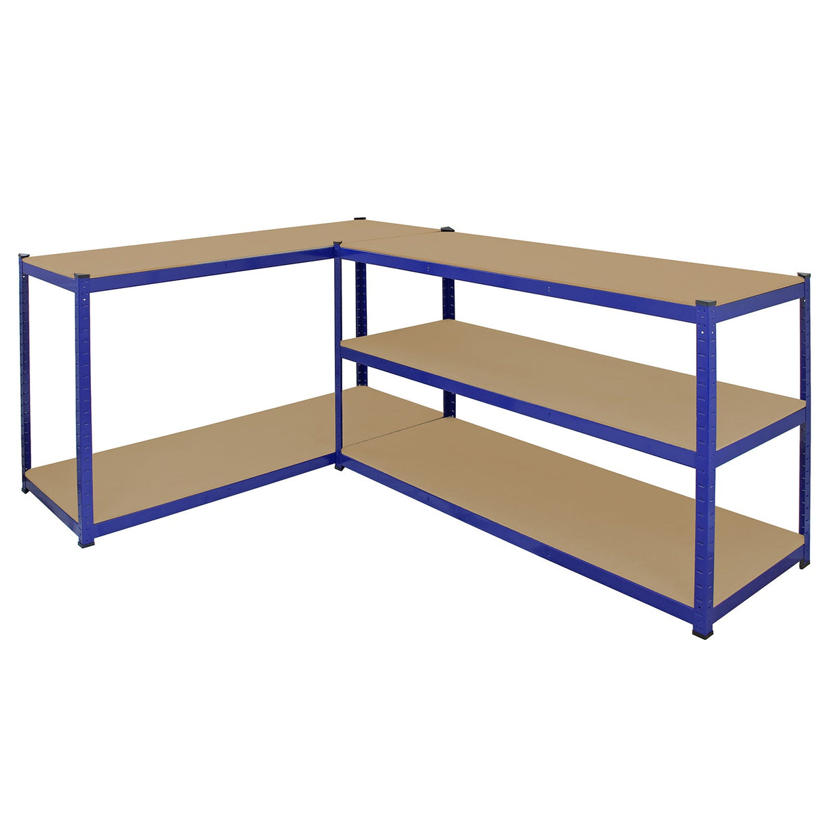 Monster Racking T-Rax 3 x Extra Wide Storage Shelves, Blue, 160cm W, 60cm D