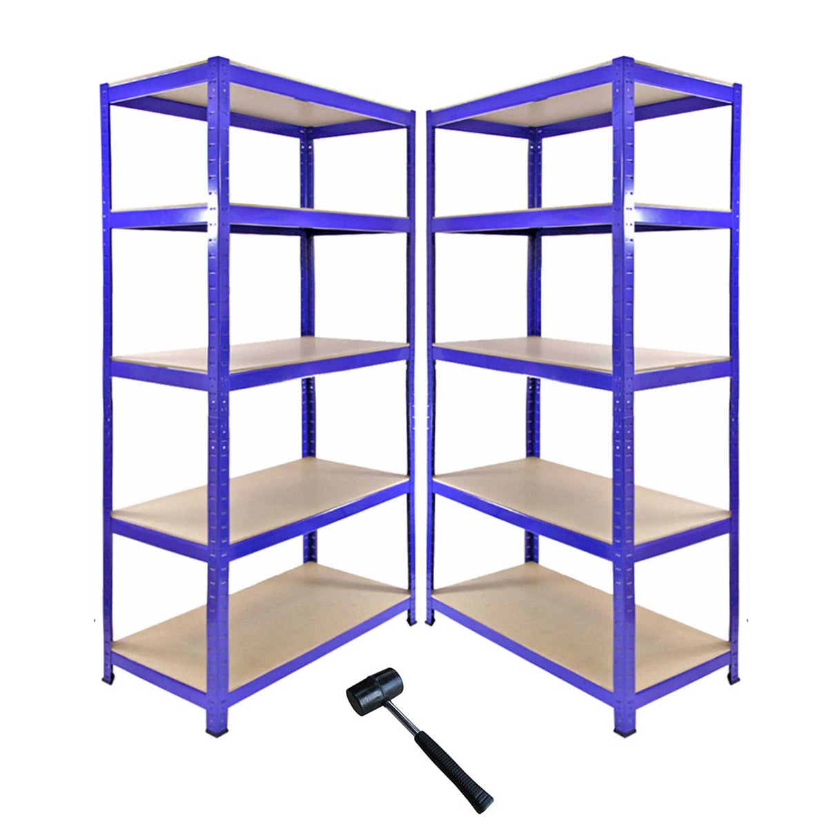 Monster Racking T-Rax Corner Shelving Unit & 2 x 90cm Garage Storage Bays, Blue