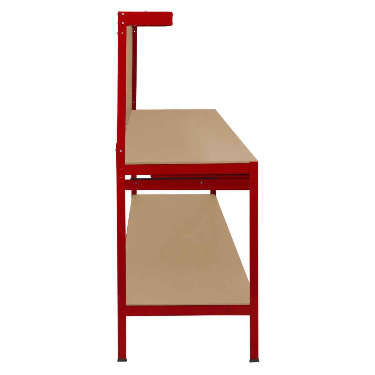 Workbench with Pegboard, Drawer & Light – Red