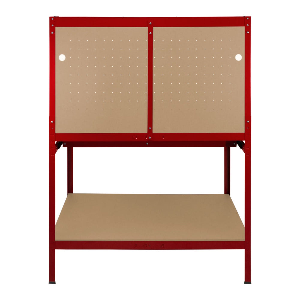 Work Pro Red Workbench Workbench with Pegboard, Drawer & Light – Red – Monster Racking