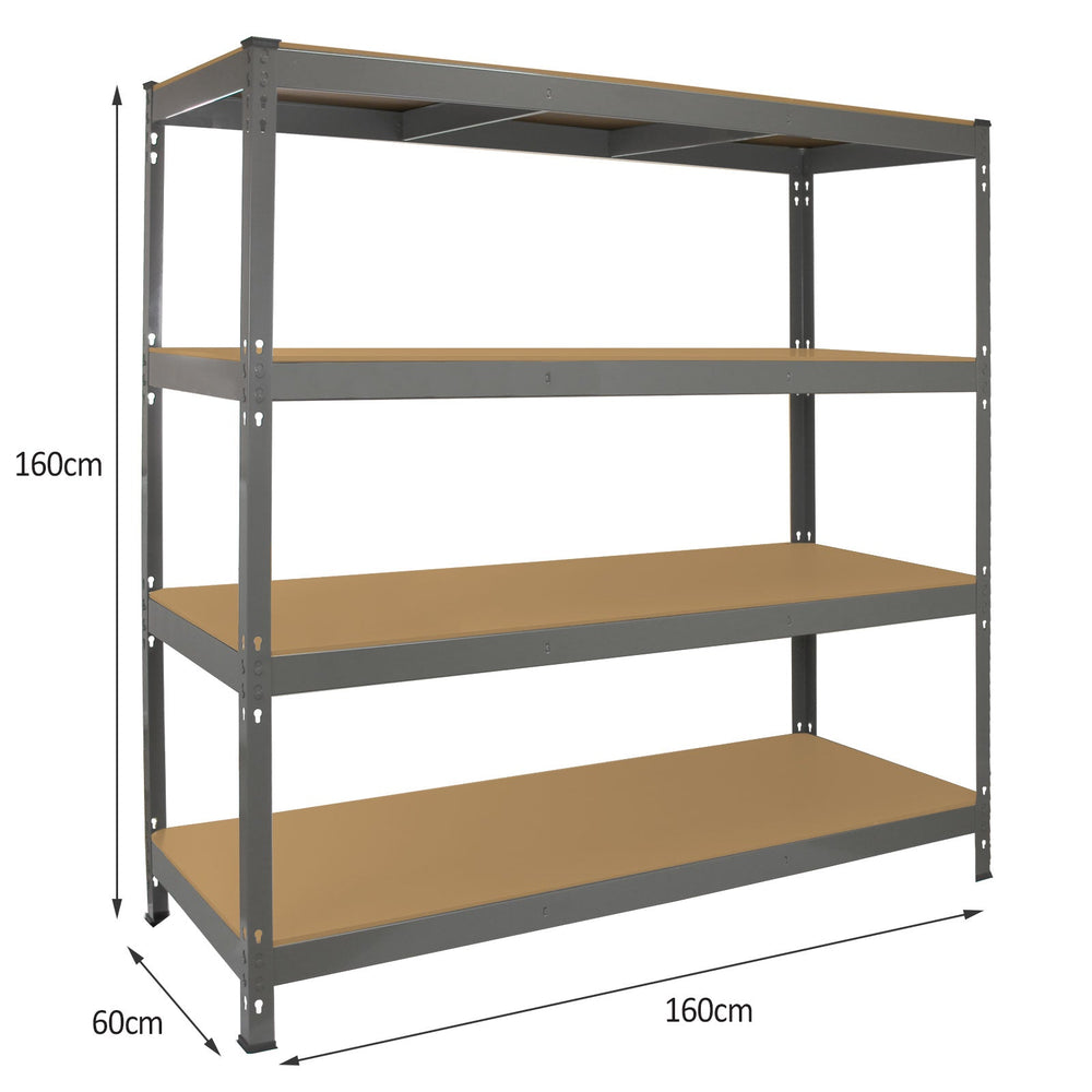 Monster Rack Storage Monster Racking Q-Rax Heavy Duty Storage Shelving, 160cm W, 60cm D, Gr