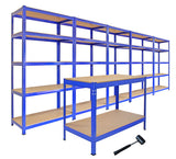 Racking Bundle - Bargain Busting - Boltless 5 Tier Garage Shelves