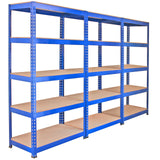 3 x Q-Rax Racking Blue 90 x 50 x 180cm + 2 x Racking Blue 120 x 50 x 180cm