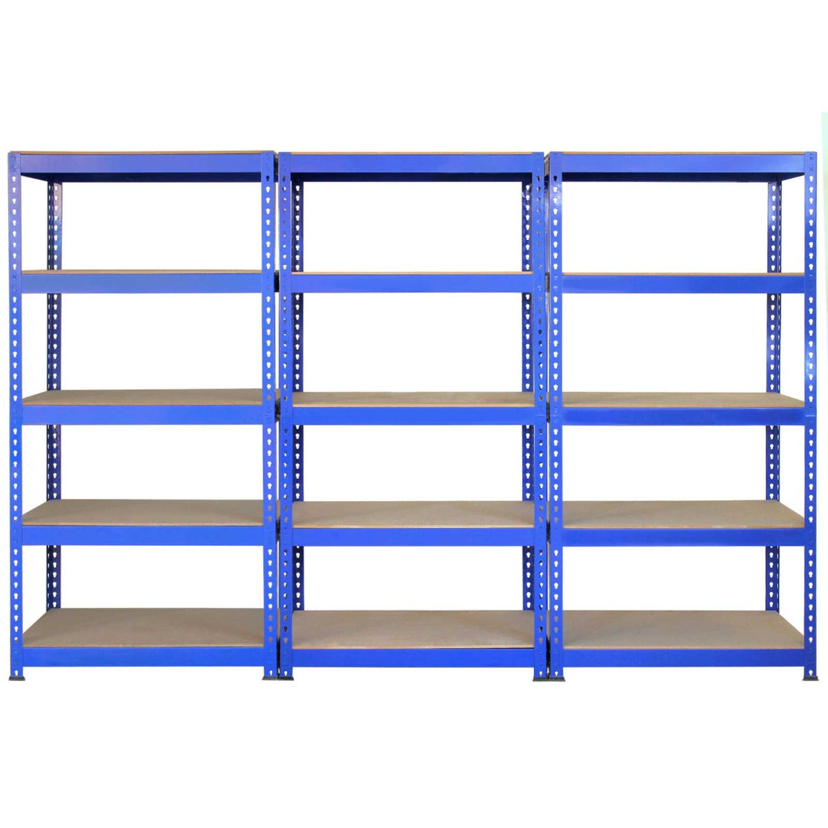 3 x 90cm Q-Rax Blue Metal Racking Units & Workbench