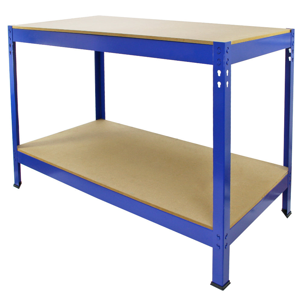 3 x 90cm Q-Rax Blue Metal Racking Units & Workbench