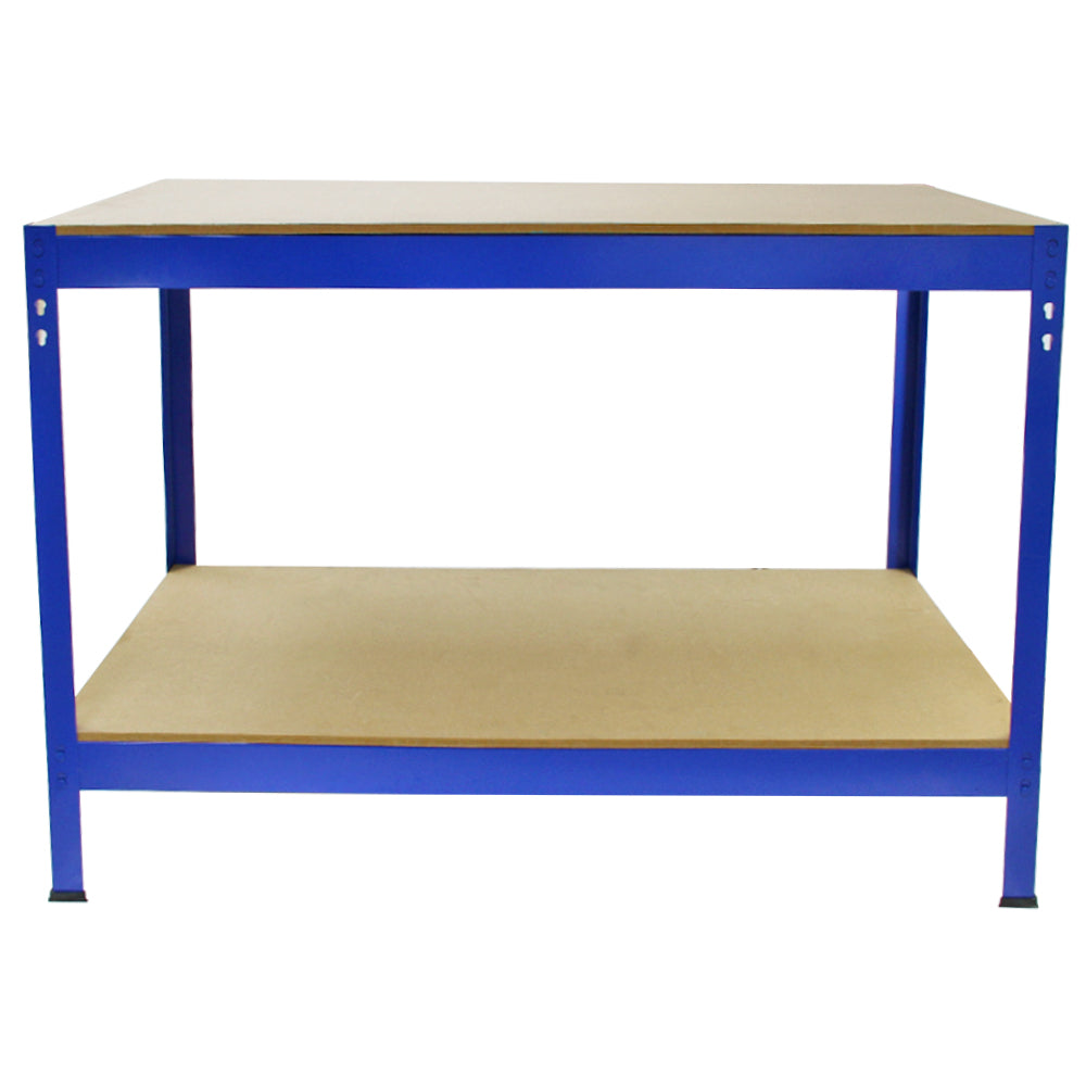 3 x 90cm Q-Rax Blue Metal Racking Units & Workbench