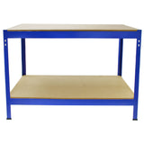 3 x 90cm Q-Rax Blue Metal Racking Units & Workbench