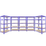 3 x Q-Rax Racking Blue 90 x 50 x 180cm + 2 x Racking Blue 120 x 50 x 180cm