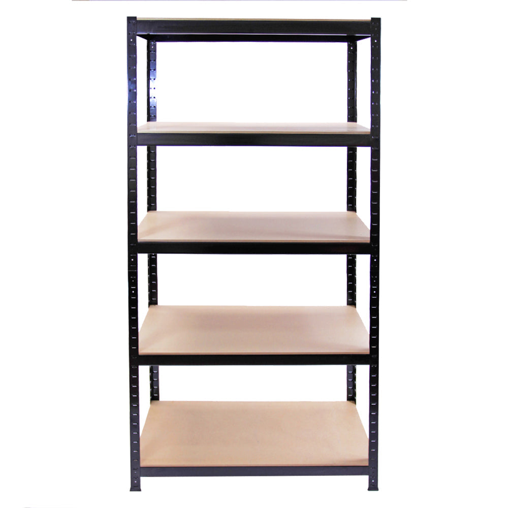 Monster Racking T-Rax Warehouse & Garage Metal Shelving, Black, 90cm W, 45cm D, Set of 5