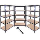 Monster Racking T-Rax Warehouse & Garage Metal Shelving, Black, 90cm W, 45cm D, Set of 10