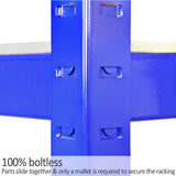 Monster Racking T-Rax Metal Storage Shelves, Blue, 90cm W, 45cm D, Set of 4